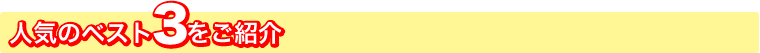人気のベスト3をご紹介